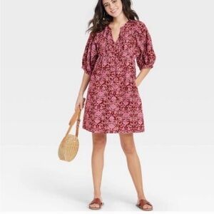 Universal Thread Puff Elbow Sleeve Babydoll Dress